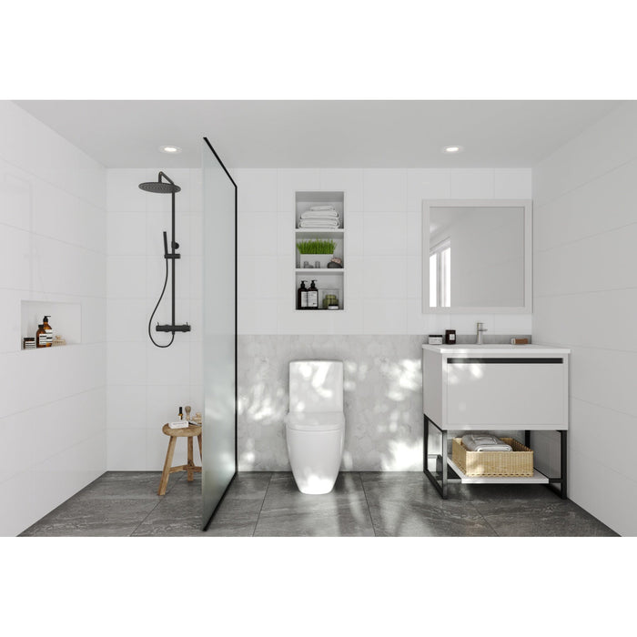 Alto 30" White Bathroom Vanity with Matte White VIVA Stone Solid Surface Countertop