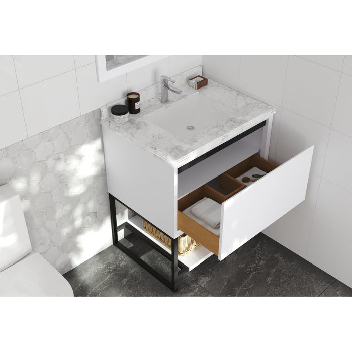 Alto 30" White Bathroom Vanity with White Carrara Marble Countertop