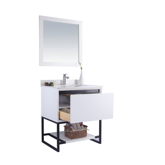 Alto 30" White Bathroom Vanity with White Quartz Countertop