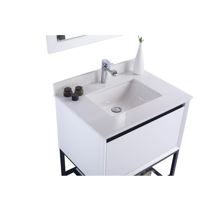 Alto 30" White Bathroom Vanity with White Quartz Countertop