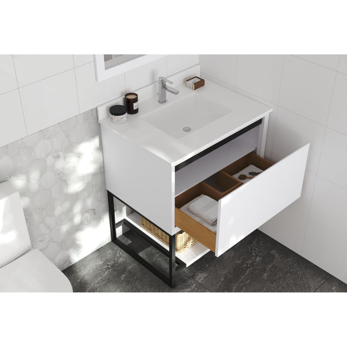 Alto 30" White Bathroom Vanity with White Quartz Countertop