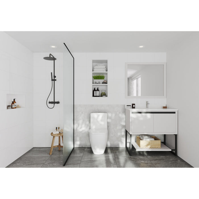 Alto 36" White Bathroom Vanity with White Quartz Countertop