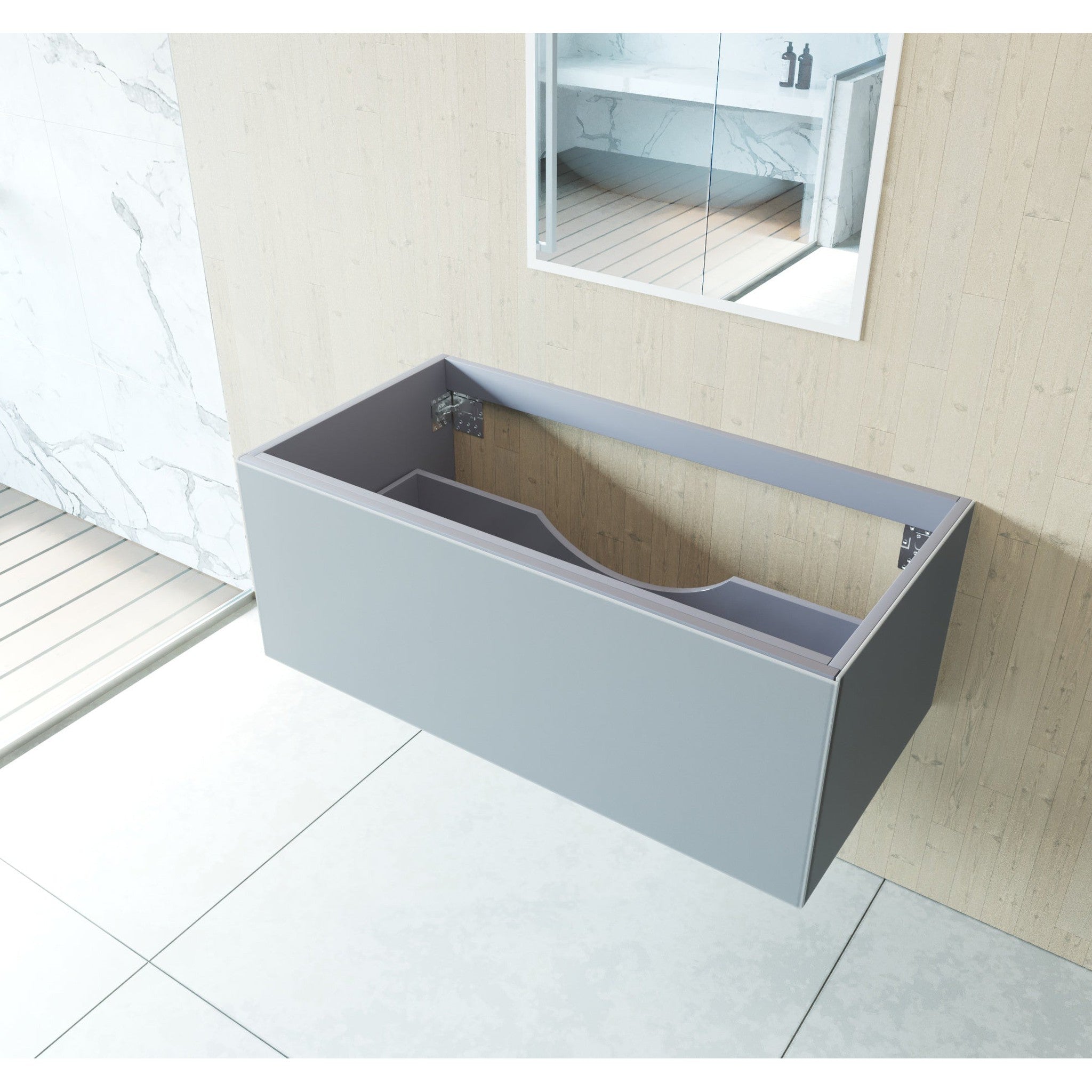Vitri 42" Fossil Grey Wall Hung Bathroom Vanity Cabinet