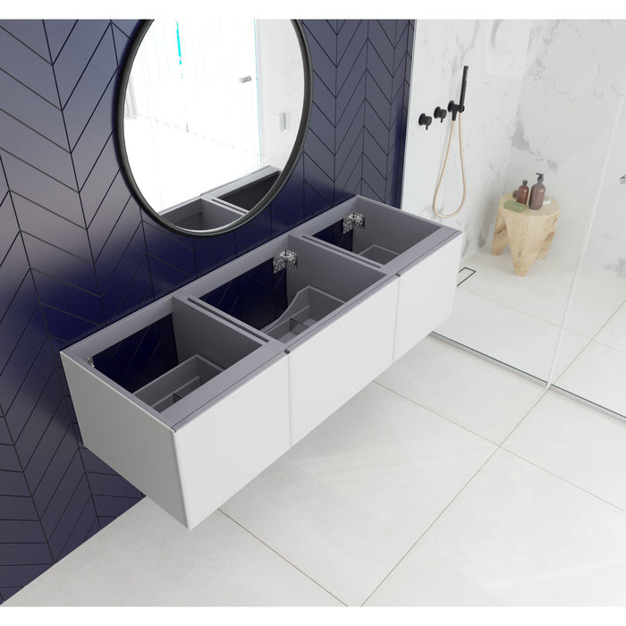 Vitri 60" Cloud White Single Sink Wall Hung Bathroom Vanity Cabinet