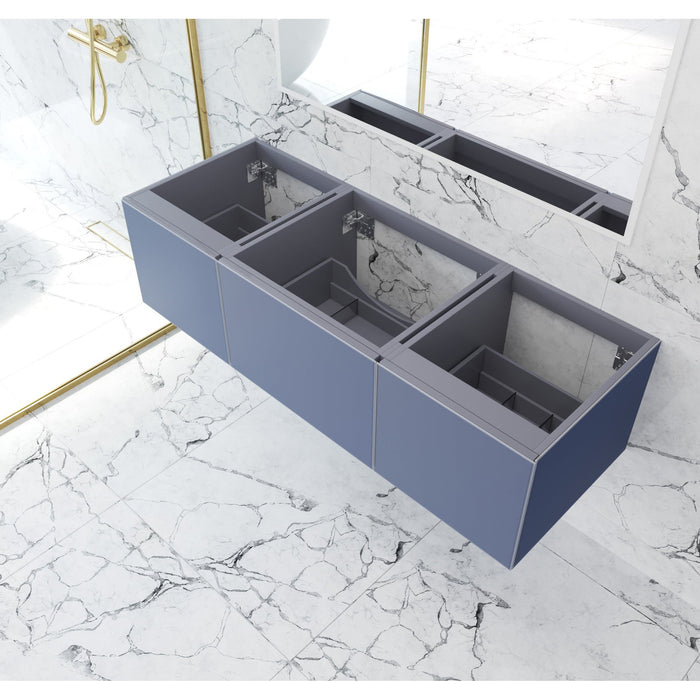 Vitri 60" Nautical Blue Single Sink Wall Hung Bathroom Vanity Cabinet
