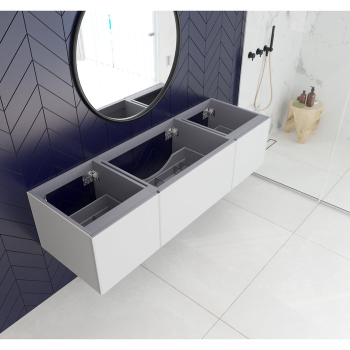 Vitri 66" Cloud White Single Sink Wall Hung Bathroom Vanity Cabinet