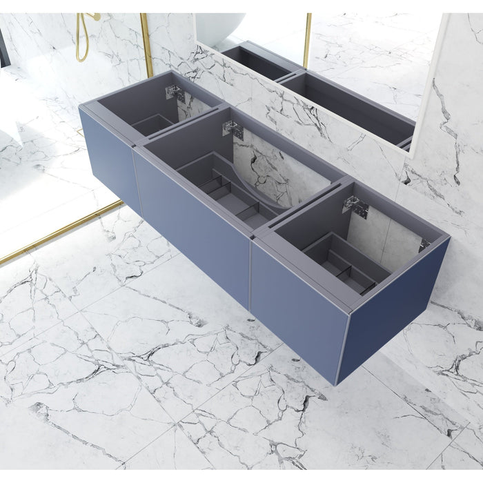 Vitri 66" Nautical Blue Single Sink Wall Hung Bathroom Vanity Cabinet