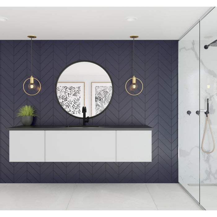Vitri 72" Cloud White Single Sink Wall Hung Bathroom Vanity Cabinet
