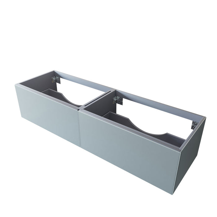 Vitri 72" Fossil Grey Double Sink Wall Hung Bathroom Vanity Cabinet
