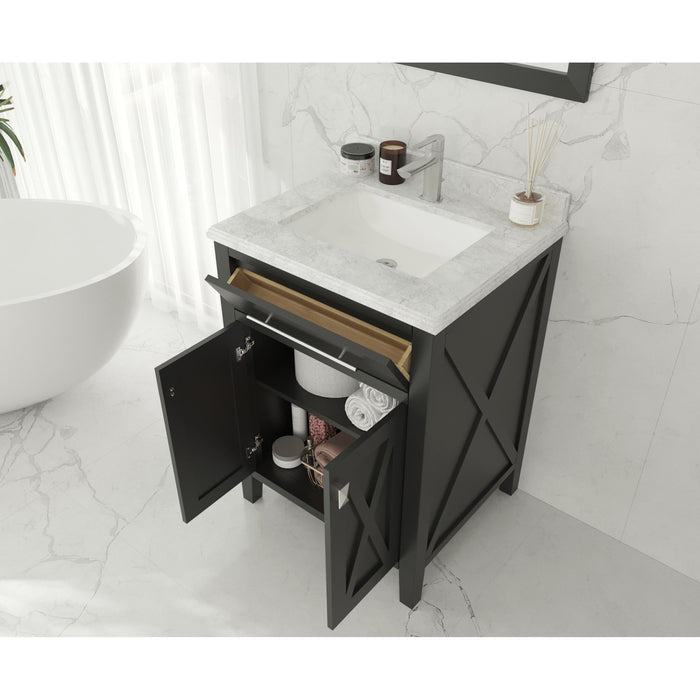 Wimbledon 24" Espresso Bathroom Vanity with White Carrara Marble Countertop