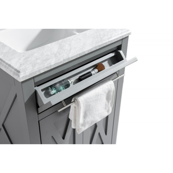 Wimbledon 24" Grey Bathroom Vanity with White Carrara Marble Countertop