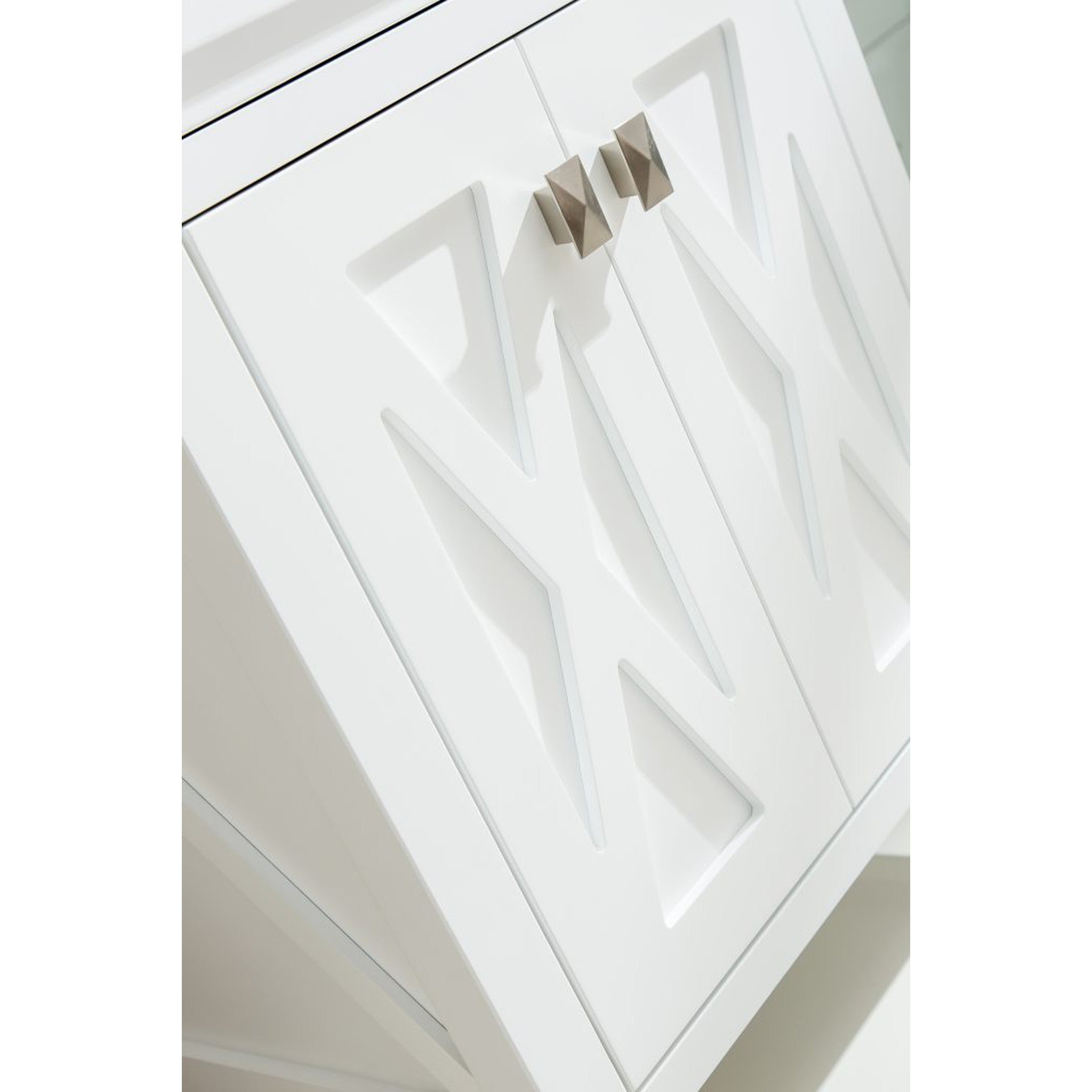 Wimbledon 24" White Bathroom Vanity with Matte Black VIVA Stone Solid Surface Countertop