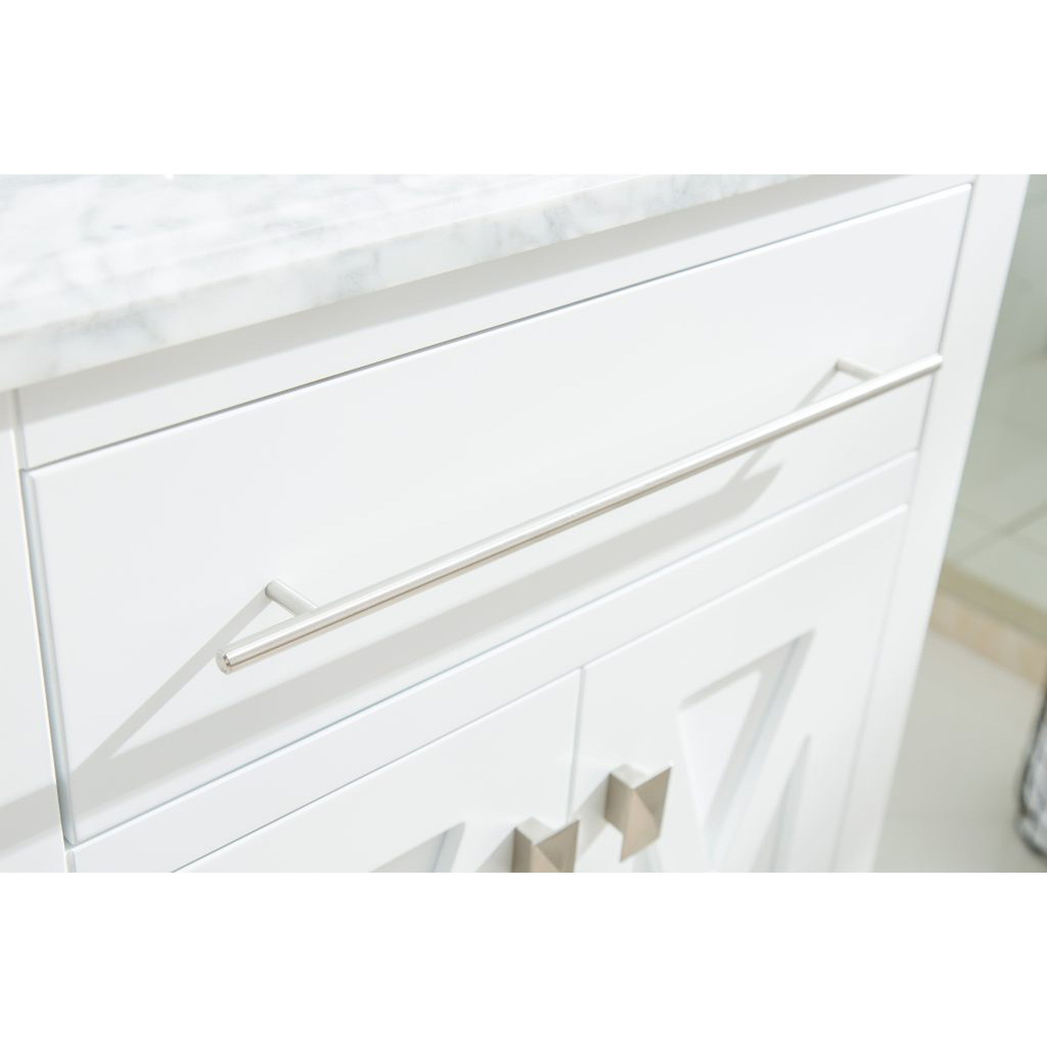 Wimbledon 24" White Bathroom Vanity with White Carrara Marble Countertop