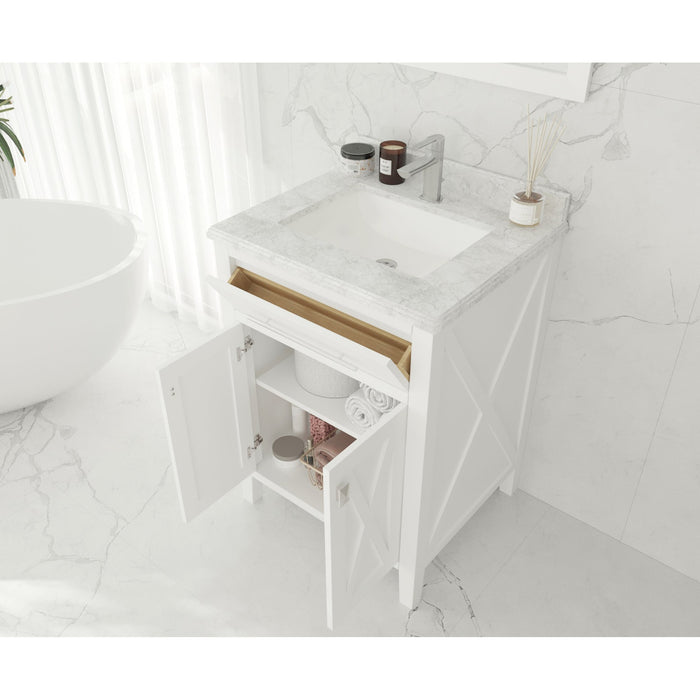 Wimbledon 24" White Bathroom Vanity with White Quartz Countertop