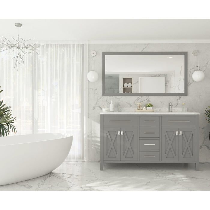 Wimbledon 60" Grey Double Sink Bathroom Vanity Cabinet