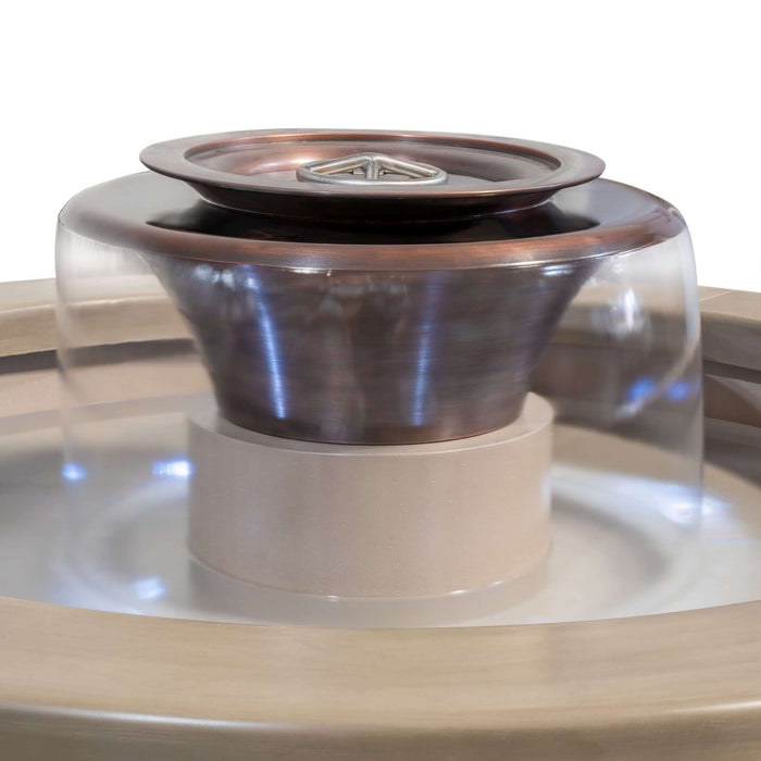 60" Round Olympian Fire & Water Fountain - Copper - 360 Spill