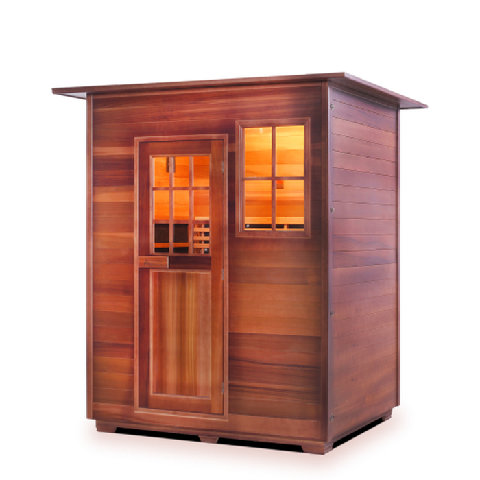 Enlighten Sapphire Infrared/Traditional Hybrid Sauna - 3 Person Sauna