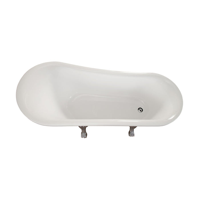 Geneva 69" x 30" Clawfoot Soaking Acrylic Bathtub