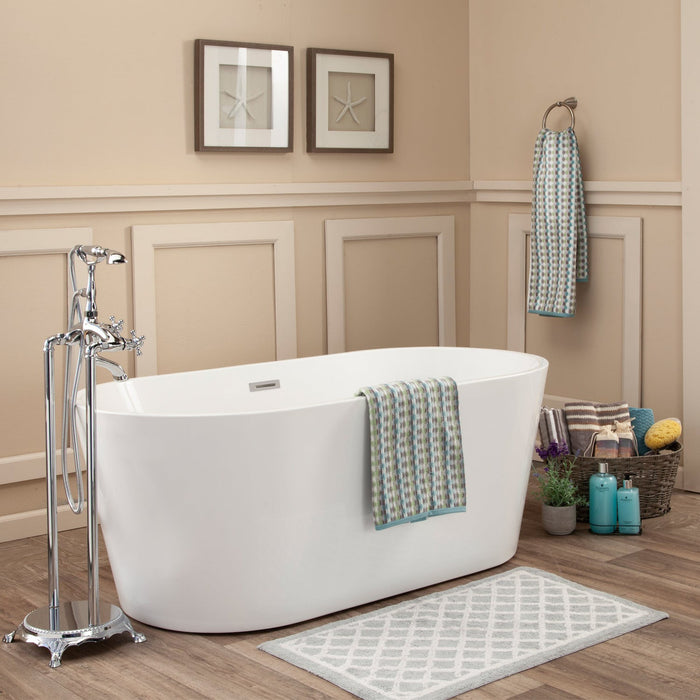 Cielo 59" x 30" Freestanding Soaking Acrylic Bathtub
