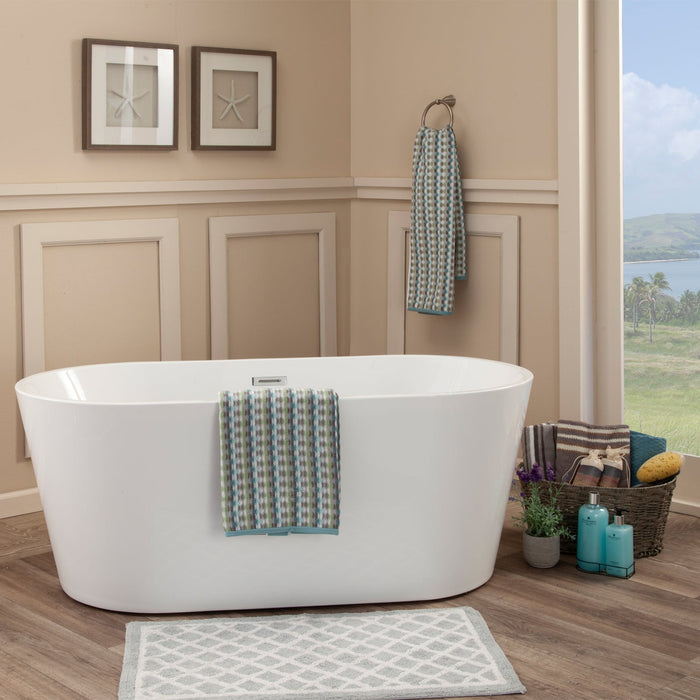 Cielo 59" x 30" Freestanding Soaking Acrylic Bathtub