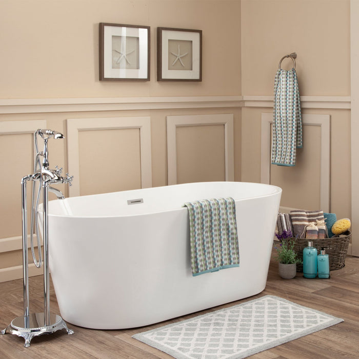Cielo 67" x 32" Freestanding Soaking Acrylic Bathtub