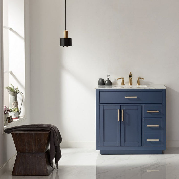 Ivy 36" Single Bathroom Vanity Cabinet Only in Royal Blue without Countertop and Mirror