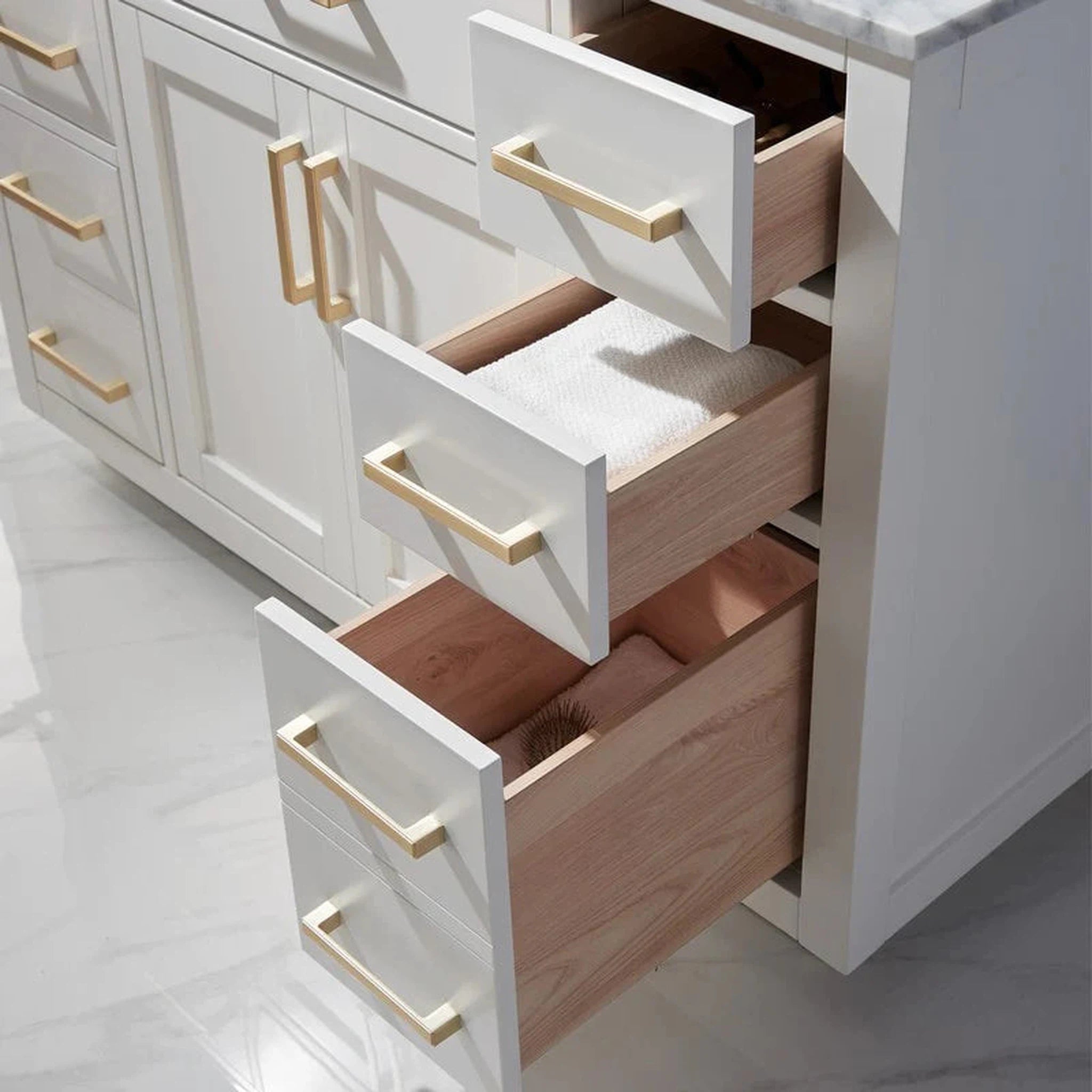 Ivy 48" Single Bathroom Vanity Cabinet Only in White and Mirror,  without Countertop