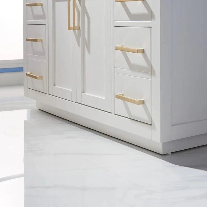 Ivy 48" Single Bathroom Vanity Cabinet Only in White and Mirror,  without Countertop