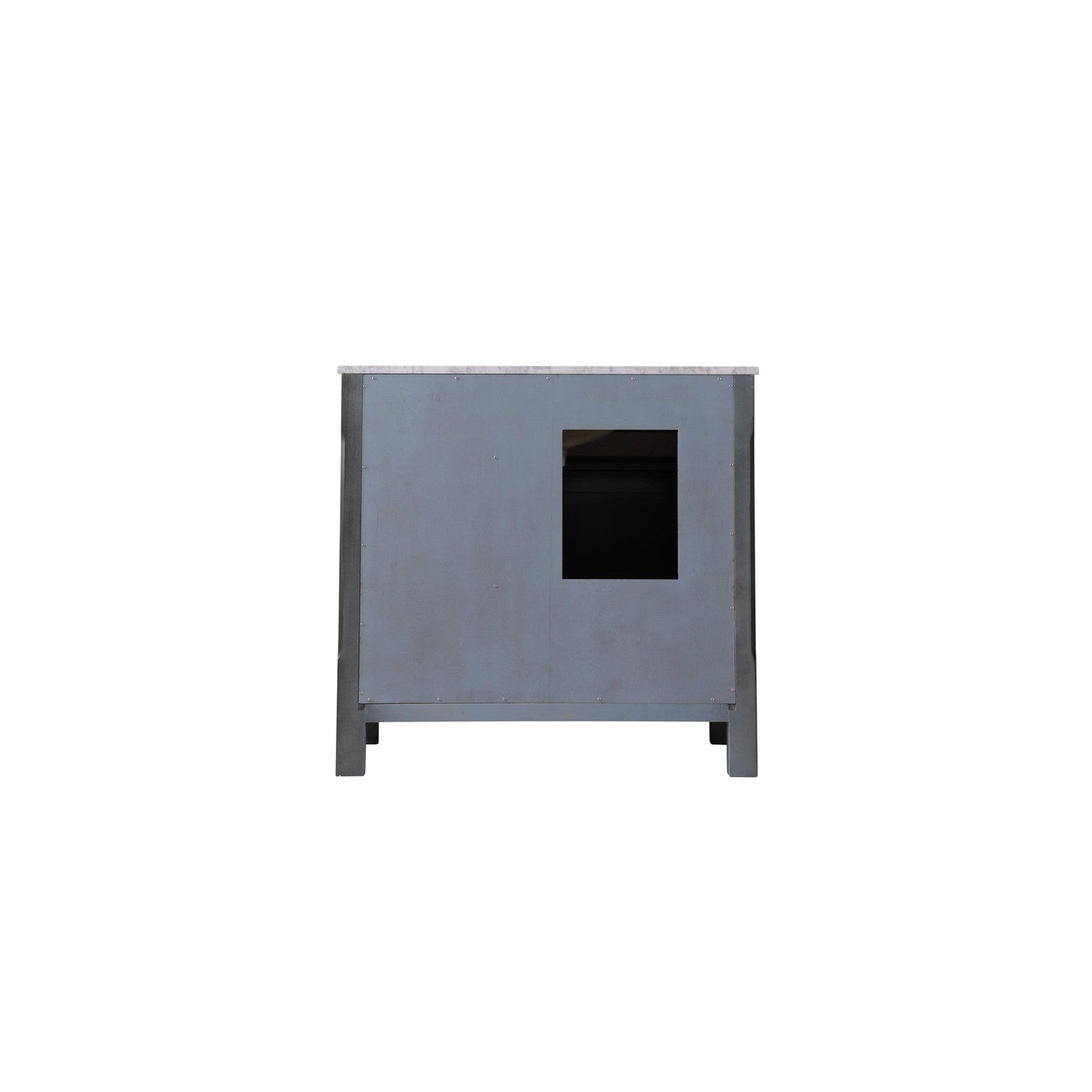 Maribella 36" Single Bathroom Vanity Set in Rust Black and Carrara White Marble Countertop without Mirror