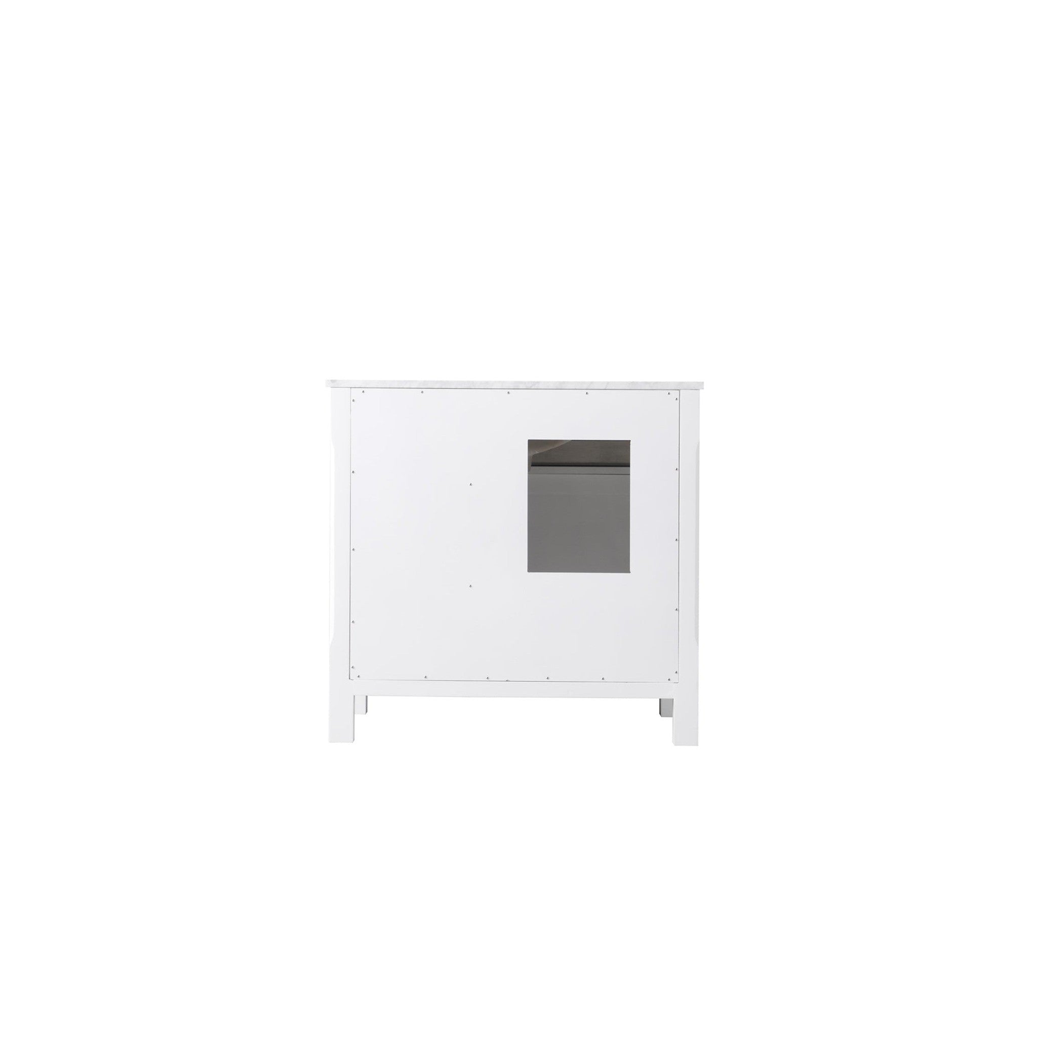 Maribella 36" Single Bathroom Vanity Set in White and Carrara White Marble Countertop without Mirror