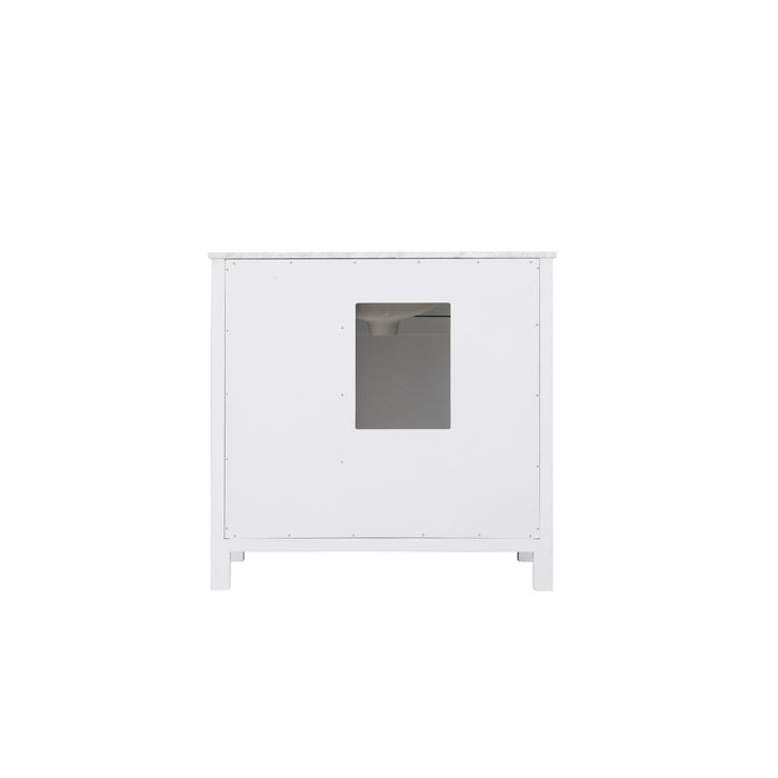 Kinsley 36" Single Bathroom Vanity Set in White and Carrara White Marble Countertop without Mirror