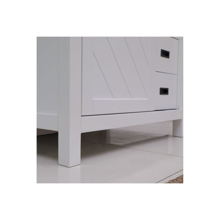 Kinsley 36" Single Bathroom Vanity Set in White and Carrara White Marble Countertop without Mirror