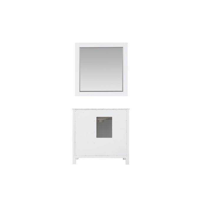Kinsley 36" Single Bathroom Vanity Set in White and Carrara White Marble Countertop with Mirror