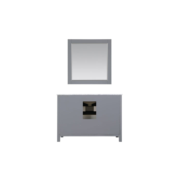 Kinsley 48" Single Bathroom Vanity Set in Gray and Carrara White Marble Countertop with Mirror