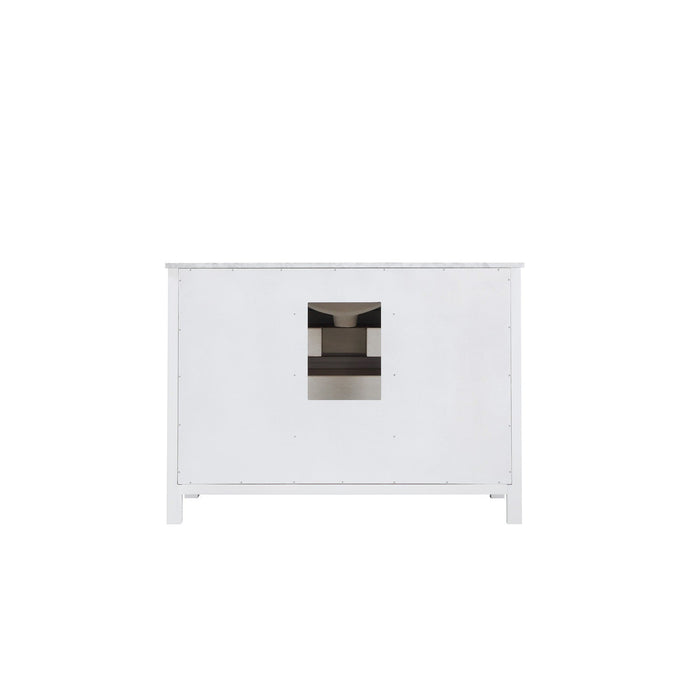 Kinsley 48" Single Bathroom Vanity Set in White and Carrara White Marble Countertop without Mirror