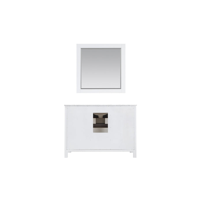 Kinsley 48" Single Bathroom Vanity Set in White and Carrara White Marble Countertop with Mirror