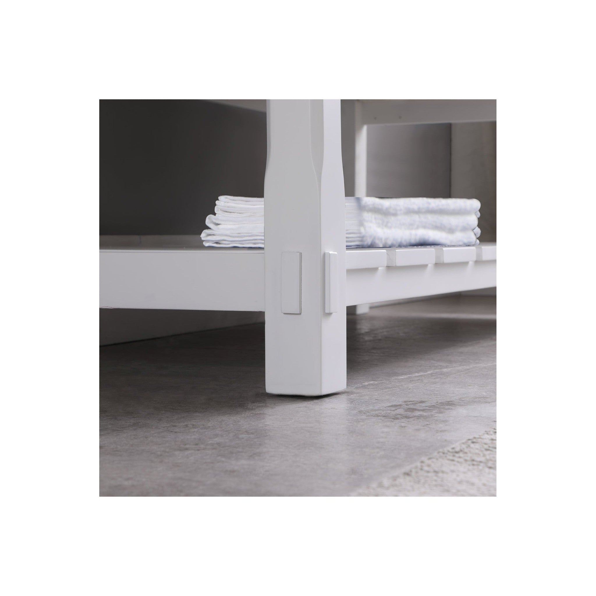Georgia 48" Single Bathroom Vanity Set in White and Composite Carrara White Stone Top with White Farmhouse Basin with Mirror