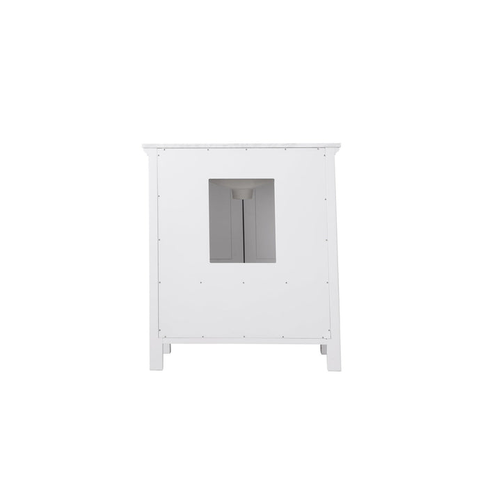 Isla 30" Single Bathroom Vanity Set in White and Carrara White Marble Countertop without Mirror