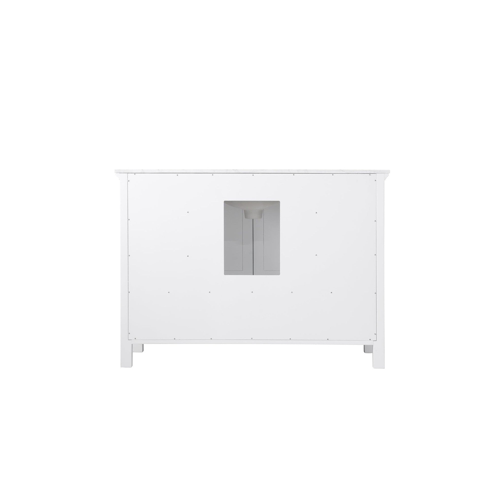 Isla 48" Single Bathroom Vanity Set in White and Carrara White Marble Countertop without Mirror
