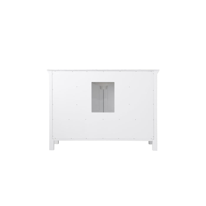 Isla 48" Single Bathroom Vanity Set in White and Carrara White Marble Countertop without Mirror