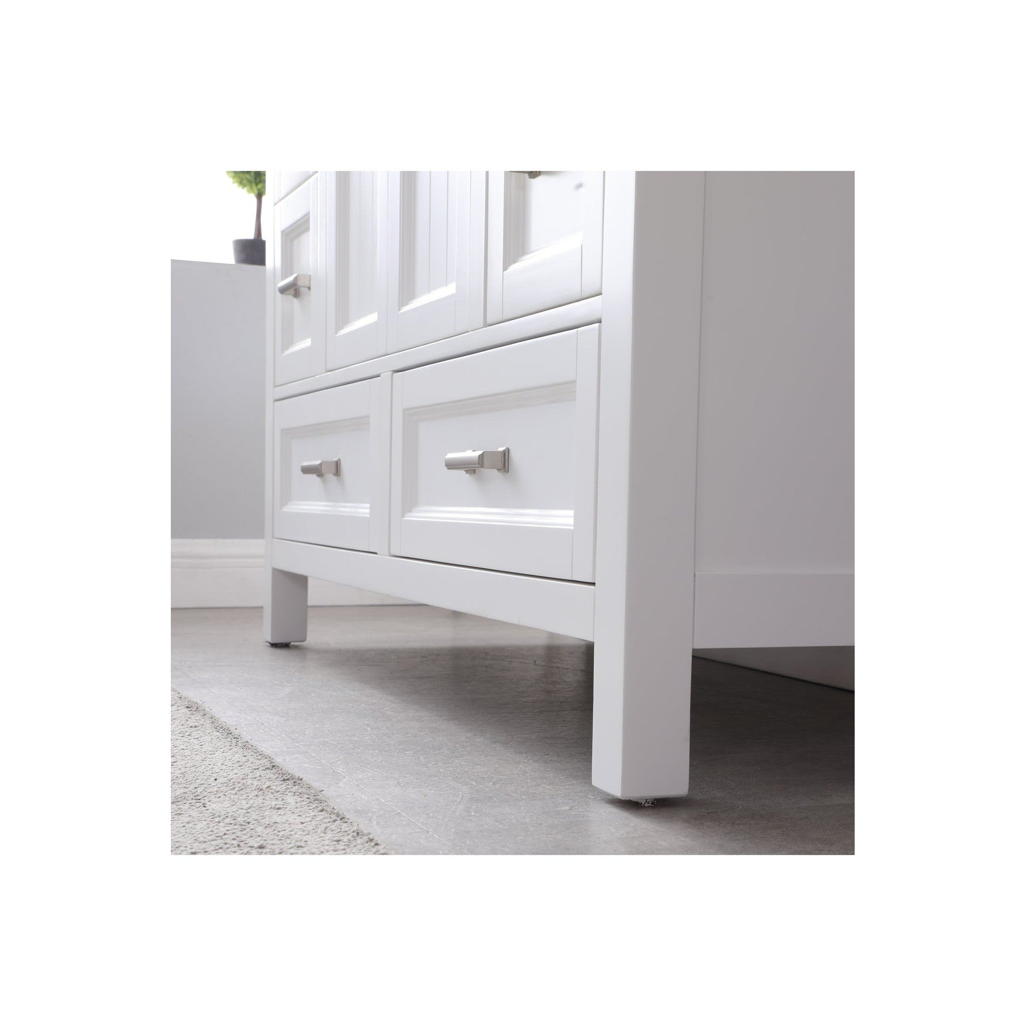 Isla 48" Single Bathroom Vanity Set in White and Carrara White Marble Countertop without Mirror