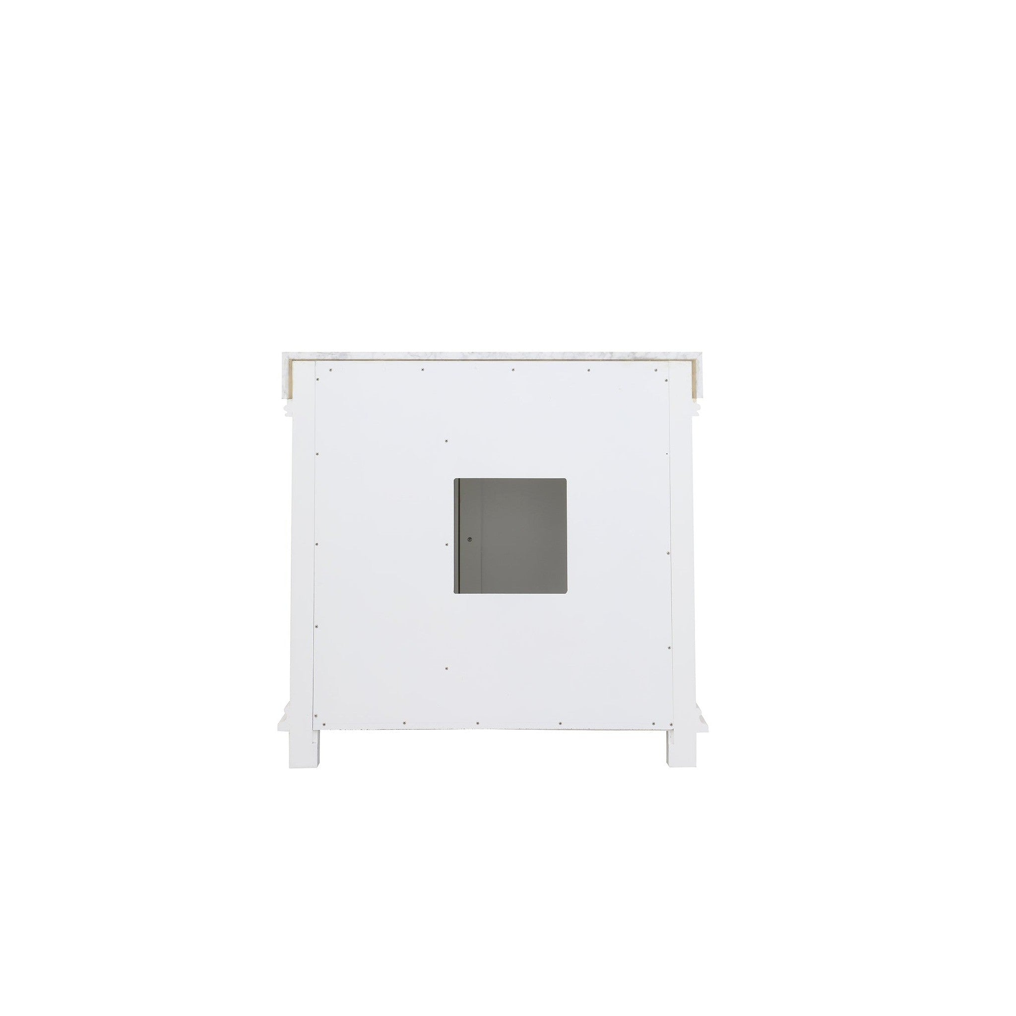 Jardin 36" Single Bathroom Vanity Set in White and Carrara White Marble Countertop without Mirror