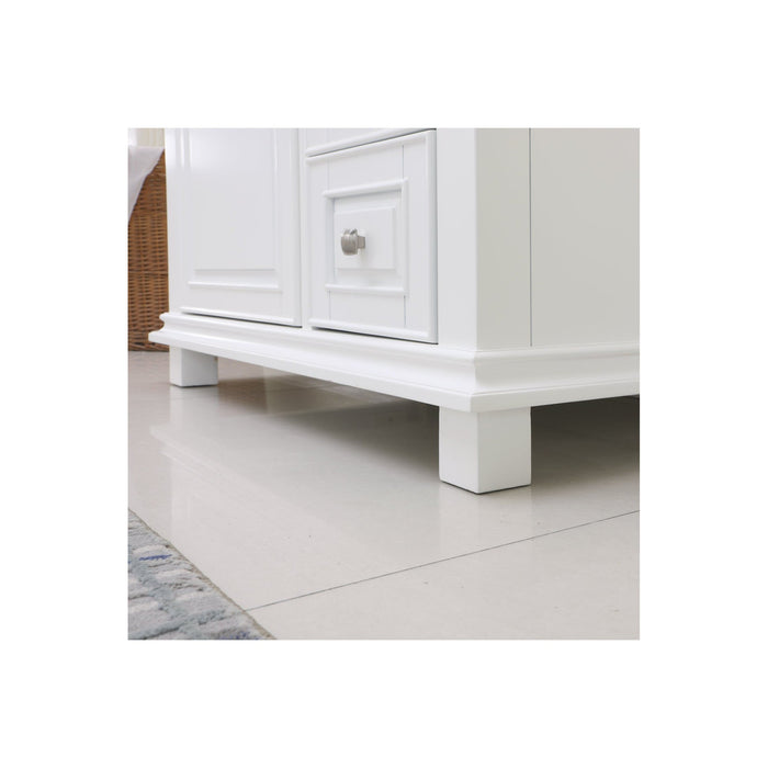 Jardin 36" Single Bathroom Vanity Set in White and Carrara White Marble Countertop without Mirror