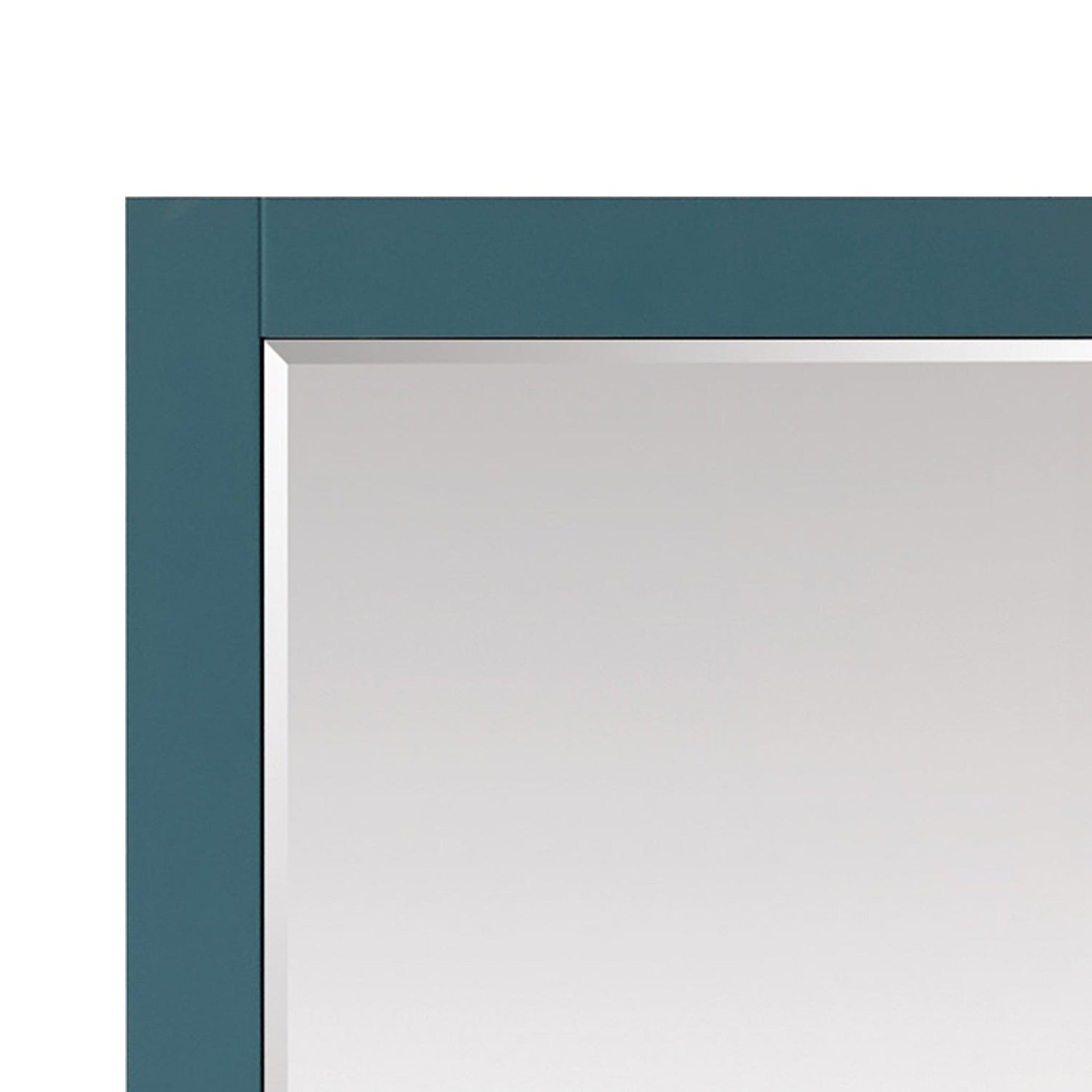 Sutton 24" Rectangular Bathroom Wood Framed Wall Mirror in Royal Green