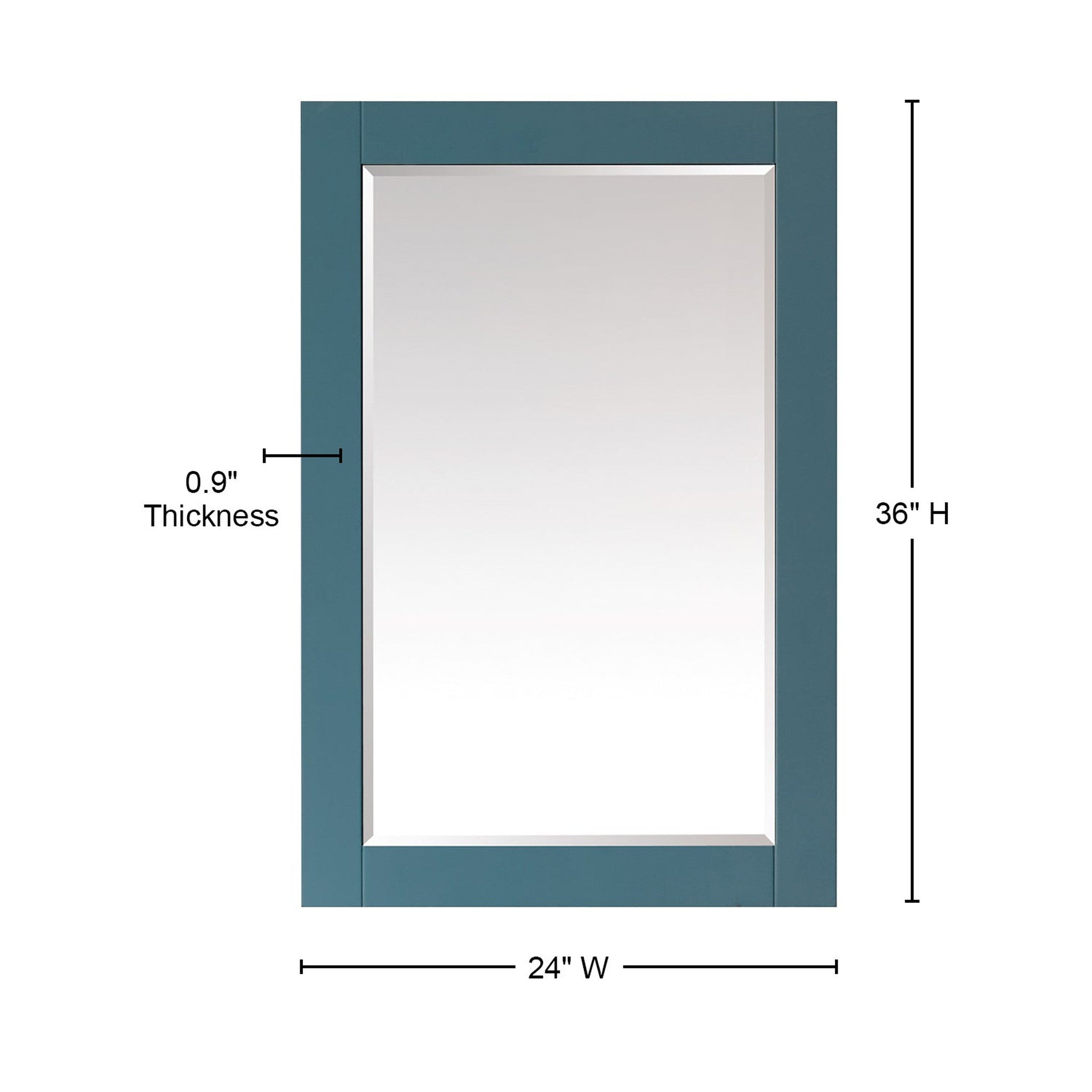 Sutton 24" Rectangular Bathroom Wood Framed Wall Mirror in Royal Green