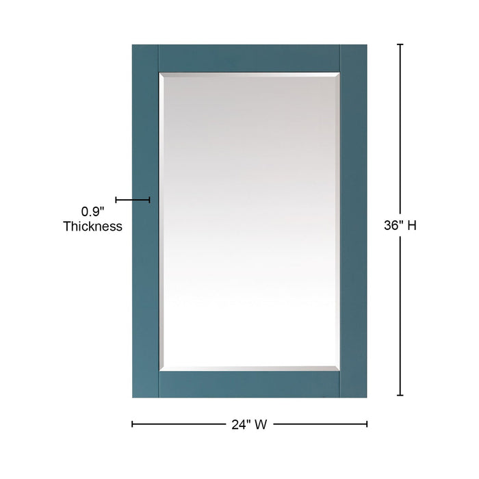 Sutton 24" Rectangular Bathroom Wood Framed Wall Mirror in Royal Green