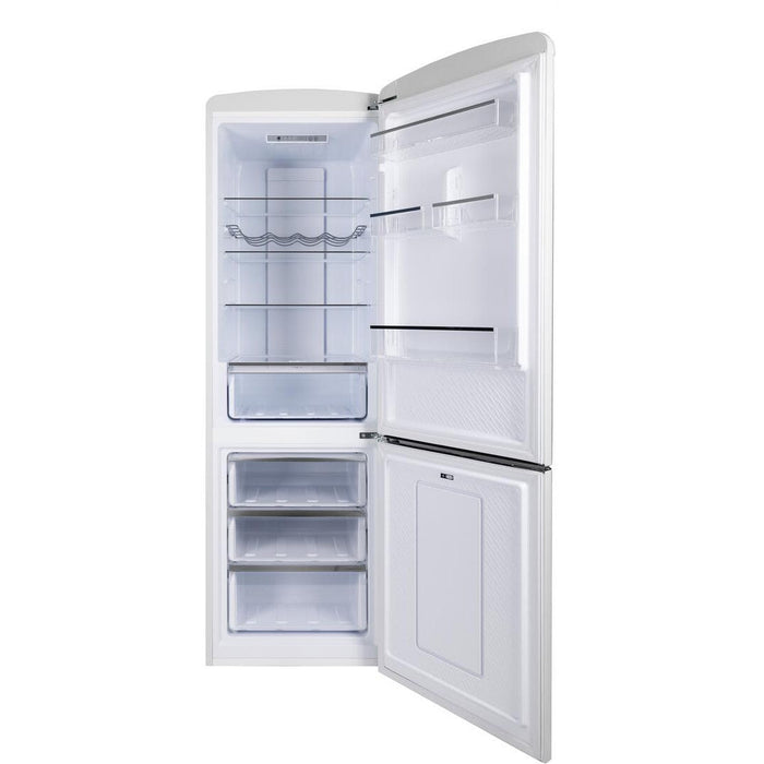 450 Series 24 Inch Bottom Freezer Retro Refrigerator in White