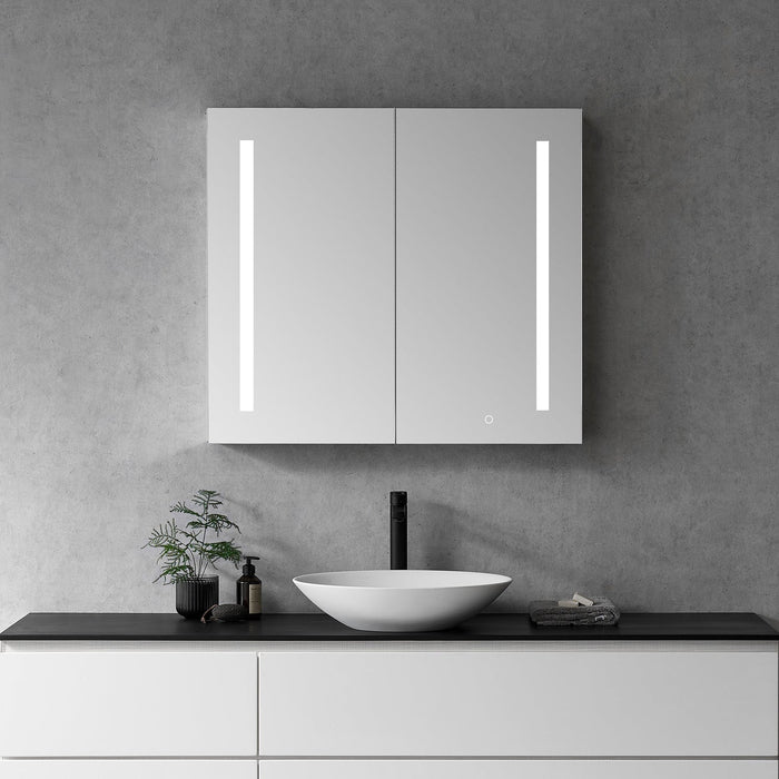 Catola Rectangle 36" Frameless Surface-Mount/Recessed LED Lighted Bathroom Medicine Cabinet