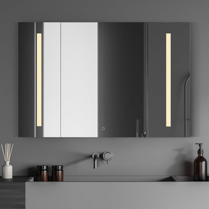 Catola Rectangle 48" Frameless Surface-Mount/Recessed LED Lighted Bathroom Medicine Cabinet