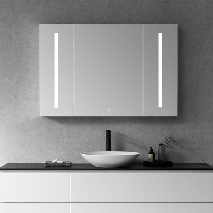 Catola Rectangle 48" Frameless Surface-Mount/Recessed LED Lighted Bathroom Medicine Cabinet
